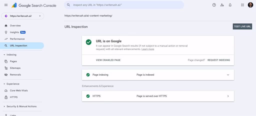 Requesting indexing for faster search engine visibility