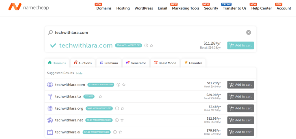 Register Your Domain & Choose Hosting