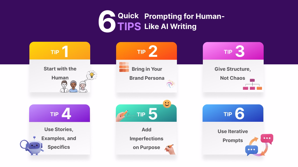 Prompting Techniques for Human-Like AI Writing