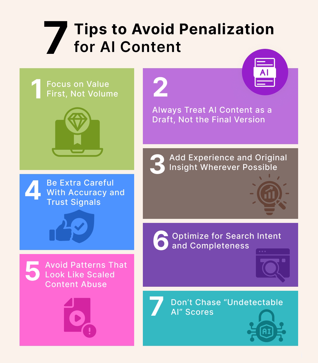 Tips to Avoid Penalization When Using AI Content