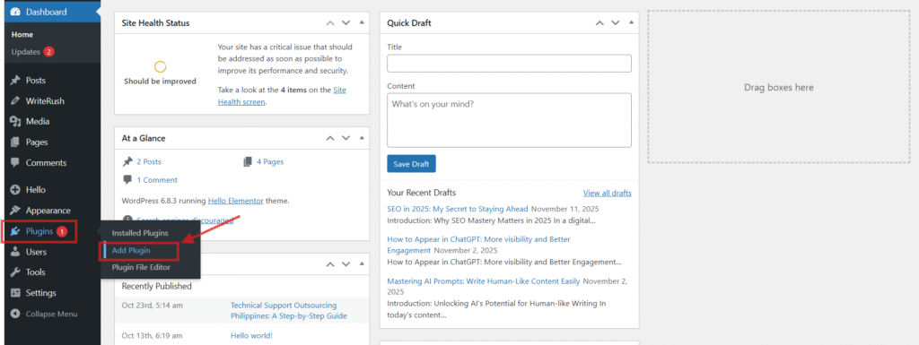 add WriteRush plugin