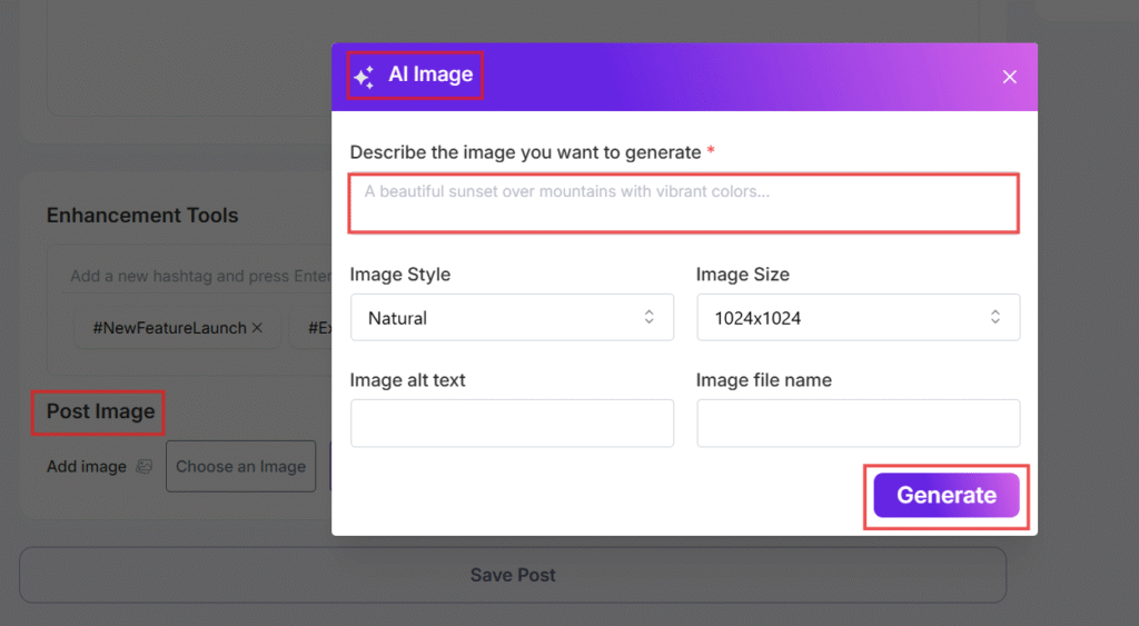 generate AI image