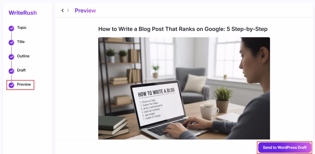 preview send to wordpress
