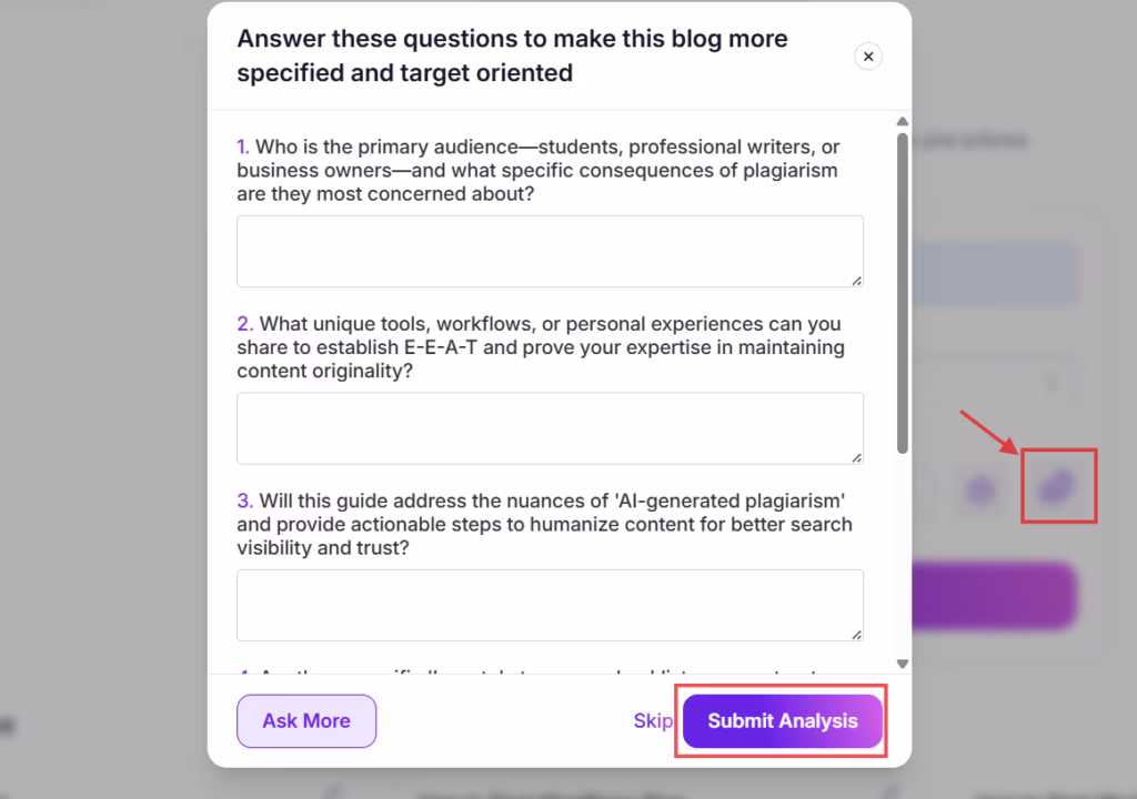 topic analysis guided workflow