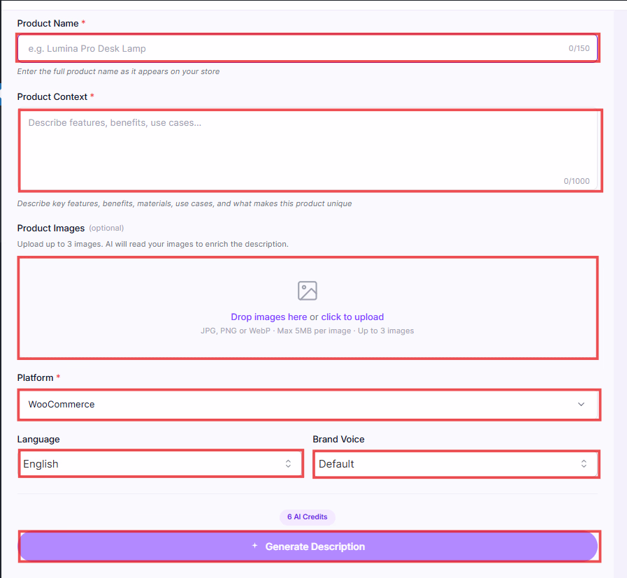product description details